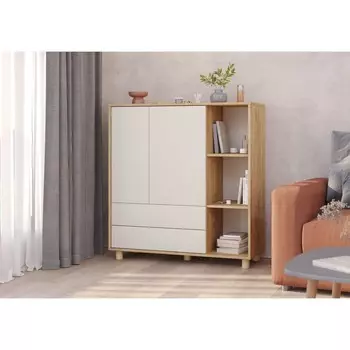 Тумба многофункциональная, 10004041070 мм, цвет дуб крафт золотой / кашемир серый