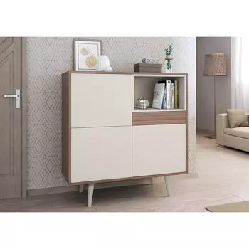 Тумба многофункциональная, 11004331130 мм, цвет ясень шимо тёмный / кашемир серый