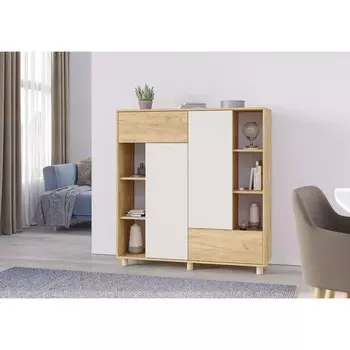 Тумба многофункциональная, 12004021270 мм, цвет дуб крафт золотой / кашемир серый