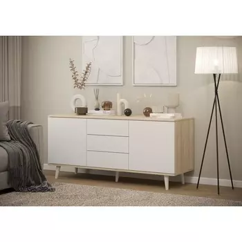 Тумба многофункциональная, 1360436618 мм, цвет дуб ривьера / кашемир серый