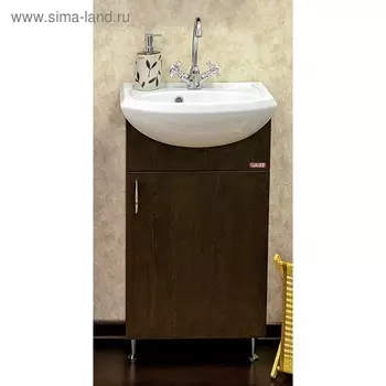 Тумба «Мокко 45», цвет венге, правая, с раковиной «Уют 45»