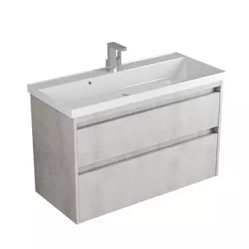 Тумба MUSKAT 100 светлый камень с раковиной Classic 100