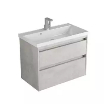 Тумба MUSKAT 80 светлый камень с раковиной Classic 80