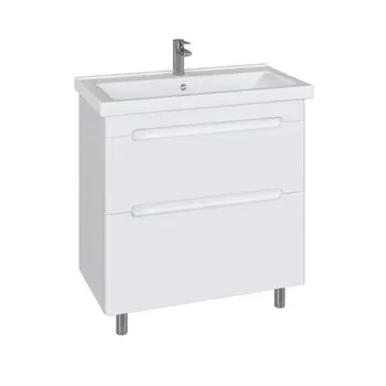 Тумба напольная SanStar "Адель 80" с раковиной "Фест 80", белая