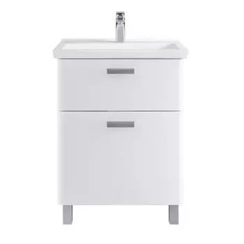 Тумба напольная SanStar "Gretta 60" с раковиной "Фест 60", белая