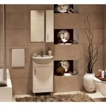 Тумба "Олимп 45" с раковиной "УЮТ 45" Rosa