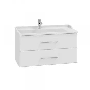 Тумба "Омега-100" 2 ящика, подвесная с раковиной "Сириус 100" литой мрамор