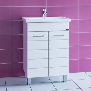 Тумба "Омега-60" напольная с раковиной "Фостер 60"