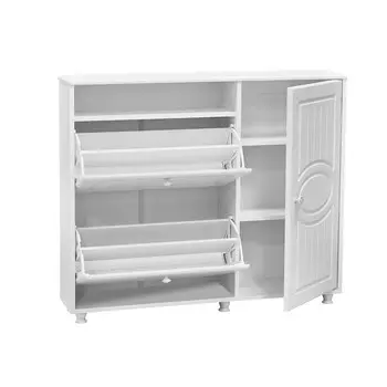 Тумба под обувь 2-х секционная с дверью «Монако», 1050240892 мм, цвет белый