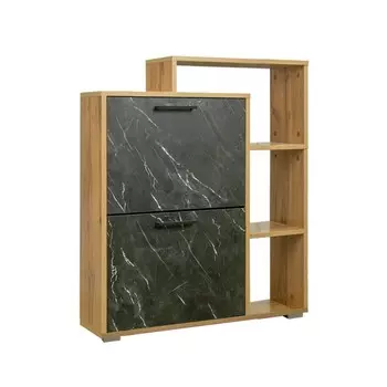 Тумба под обувь «Фиеста 10», 750250900 мм, цвет дуб вотан / мрамор чёрный