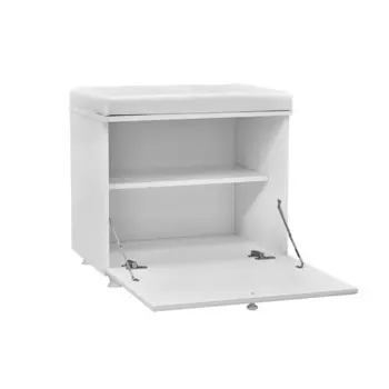 Тумба под обувь «Монако», 602432500 мм, цвет белый / кожзам сrocodil глянцевый белый