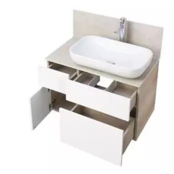 Тумба под раковину Aquaton «Мишель 80», цвет дуб эндгрейн, белый