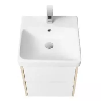 Тумба под раковину Aquaton «Сканди 45», цвет белая, дуб верона