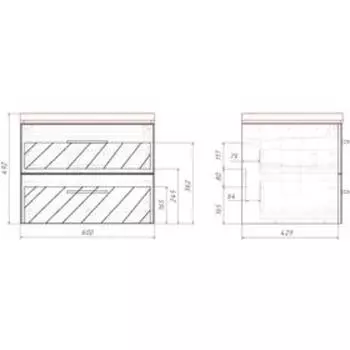 Тумба под раковину Cersanit LARA 60 для COMO 60, подвесная, белая
