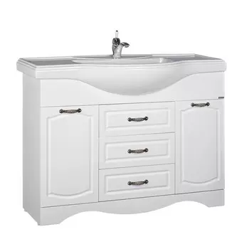 Тумба под раковину RICH "Классика 120" белая, 3 ящика