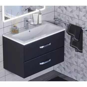 Тумба под раковину Uperwood Foster 80 см, подвесная, черная