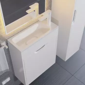 Тумба под раковину Uperwood Modul, 50 см, подвесная, матовая, белая