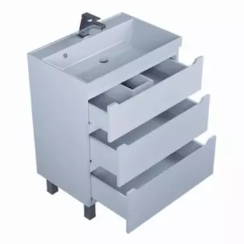 Тумба под раковину Uperwood Tanos 70 см, напольная, белая, 3 ящика