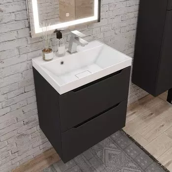 Тумба под раковину Uperwood Tanos NEW, 50 см, подвесная, черная