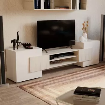 Тумба под ТВ «Ларго 03», 2020355520 мм, цвет белый/дуб крафт