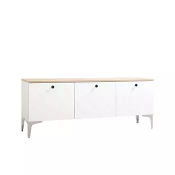 Тумба под ТВ, 3501380540 мм, цвет белый шагрень/альберо/милк софт