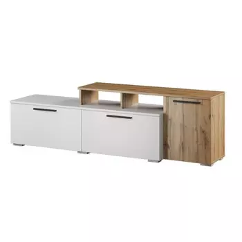 Тумба под ТВ Альберо малая, 1800х403х537, Белый/Дуб вотан