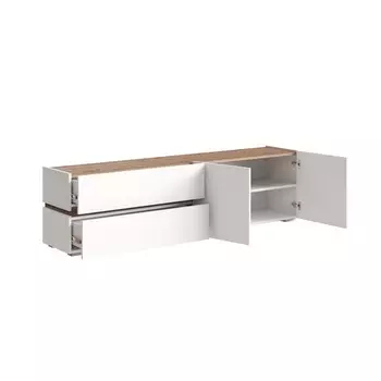 Тумба под ТВ «Аркон», 1800370490 мм, цвет белый / дуб вотан