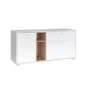 Тумба под ТВ «Бэль 10.91», 1314430662 мм, цвет белый премиум/дуб золотой крафт