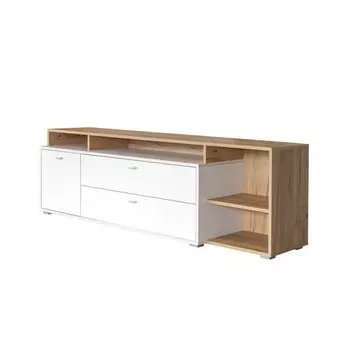 Тумба под ТВ «Бэль 10.92», 1710430528 мм, цвет белый премиум / дуб золотой крафт