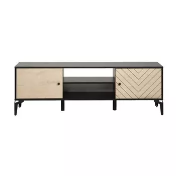 Тумба под ТВ «Лофт» 59.01, 1540380500 мм, цвет черный / дуб бунратти