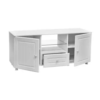 Тумба под ТВ «Монако», 1200434525 мм, цвет белый / стекло