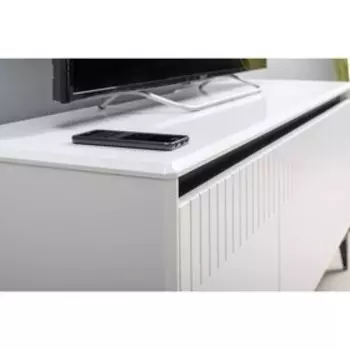 Тумба под ТВ «Муар 13.261.01», 1368400590 мм, цвет белый премиум / белый глянец