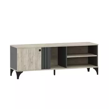 Тумба под ТВ «Отис», 1400400504 мм, дуб крафт серый/Антрацит