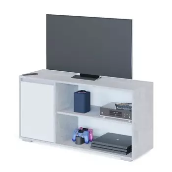 Тумба под ТВ «Т2», 1100360556 мм, цвет бетон / белый