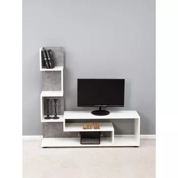 Тумба под ТВ Zett, 11002801112 мм, цвет ателье светлое / белое тиснение