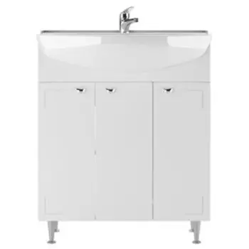 Тумба напольная «Айсберг. Классик», под раковину «Амур 70», без ящика, 690301820 мм, цвет белый