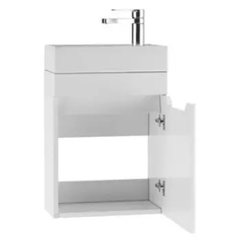 Тумба подвесная «Айсберг. Мечта», под раковину «Енисей 40», без ящика, 392212500 мм, цвет белый