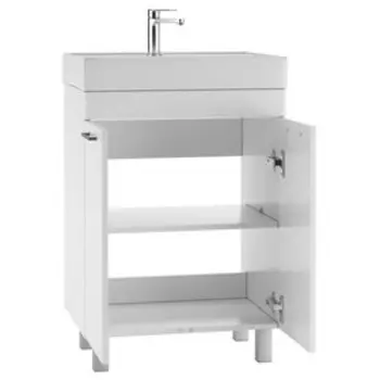 Тумба «Айсберг. Контраст», под раковину «Енисей 60», без ящика, 575435790 мм, цвет белый