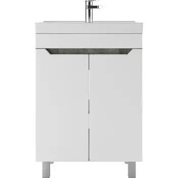 Тумба «Айсберг. Мечта», под раковину «Енисей 60», без ящика, 575435790 мм, цвет белый/бетон