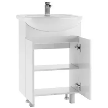 Тумба «Айсберг. Норма», под раковину «Уют 55», без ящика, 550301820 мм, цвет белый