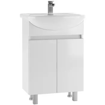 Тумба «Айсберг. Норма», под раковину «Уют 55», без ящика, 550301820 мм, цвет белый