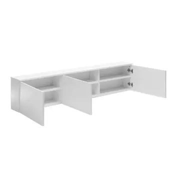 Тумба подвесная под ТВ 3, 1800х380х214, Белый /Белый