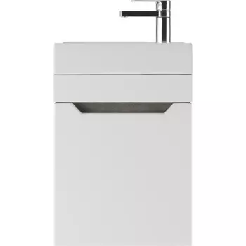 Тумба «Айсберг. Мечта», под раковину «Енисей 40», без ящика, 392210500 мм, цвет белый/бетон