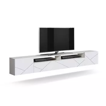 Тумба подвесная «Прага» New, 2130350382 мм, фасад ПВХ с фрезеровкой, цвет белый