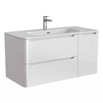 Тумба подвесная с раковиной IDDIS Edifice EDI10W1i95K, 100 см, белая