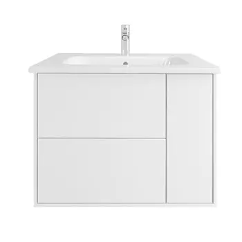 Тумба подвесная SanStar "Boston 80" с раковиной "Эйфория 80", белая