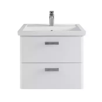 Тумба подвесная SanStar "Gretta 60" с раковиной "Фостер 60", белая