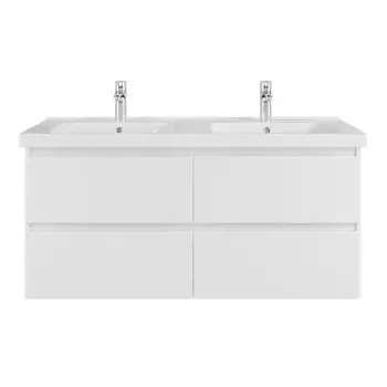 Тумба подвесная SanStar "Riana 125" с раковиной "Гармония 125", белая