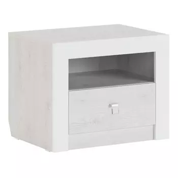 Тумба прикроватная «Амели №2», 470432584 мм, цвет ясень анкор светлый / белый глянец