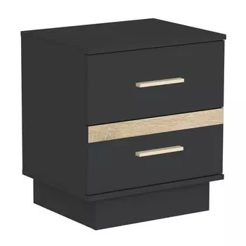 Тумба прикроватная «Анона 2», 500400564 мм, цвет антрацит/дуб сонома